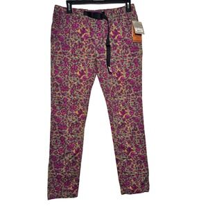 Gramicci Julia Fleur Tokyo G Women's Floral Skinny Pants Belt Size 2 Gorpcore